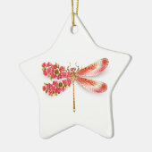 Bloemenlibel met sieraden sakura keramisch ornament (Links)