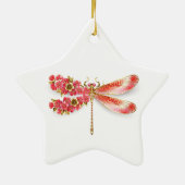Bloemenlibel met sieraden sakura keramisch ornament (Achterkant)