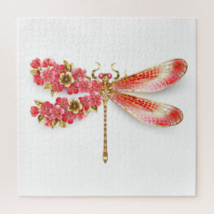 Bloemenlibel met sieraden sakura legpuzzel