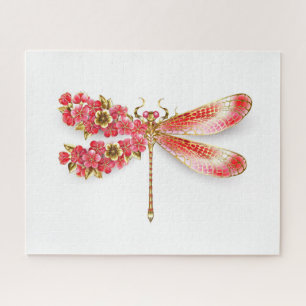 Bloemenlibel met sieraden sakura legpuzzel