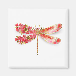 Bloemenlibel met sieraden sakura magneet