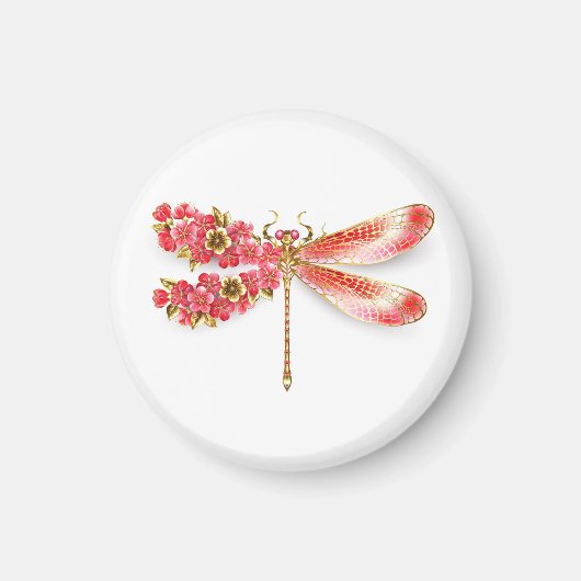 Bloemenlibel met sieraden sakura magneet (Voorkant)