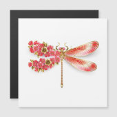 Bloemenlibel met sieraden sakura magnetische uitnodiging (Voorkant / Achterkant)