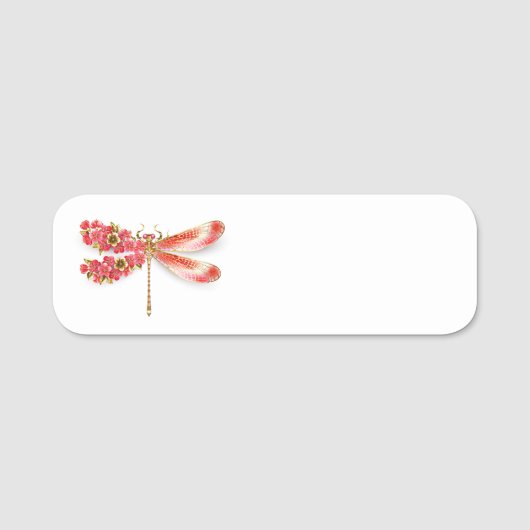 Bloemenlibel met sieraden sakura naamplaatje (Voorkant)