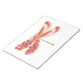 Bloemenlibel met sieraden sakura notitieblok (Schuin)
