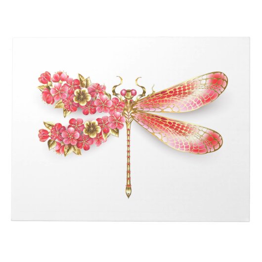 Bloemenlibel met sieraden sakura notitieblok (Voorkant)