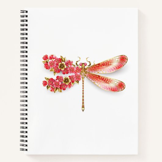 Bloemenlibel met sieraden sakura notitieboek (Voorkant)