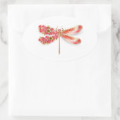 Bloemenlibel met sieraden sakura ovale sticker (Tas)