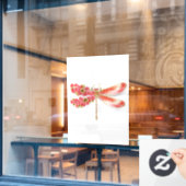 Bloemenlibel met sieraden sakura raamsticker (Cafe Raam)