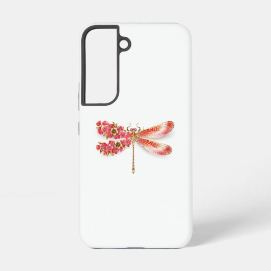 Bloemenlibel met sieraden sakura samsung galaxy hoesje (Achterkant)