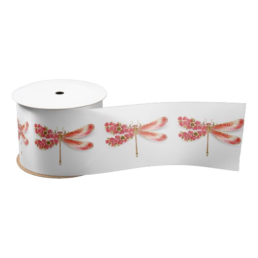 Bloemenlibel met sieraden sakura satijnen lint (Spoel)