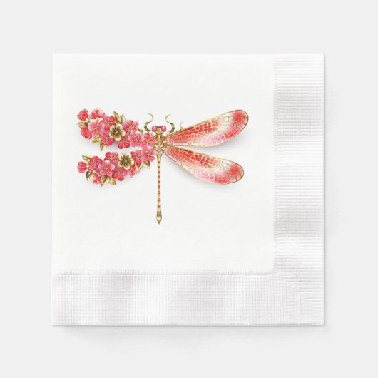 Bloemenlibel met sieraden sakura servet (Voorkant)