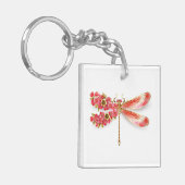 Bloemenlibel met sieraden sakura sleutelhanger (Voorkant Links)