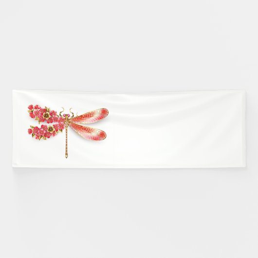 Bloemenlibel met sieraden sakura spandoek (Horizontaal)