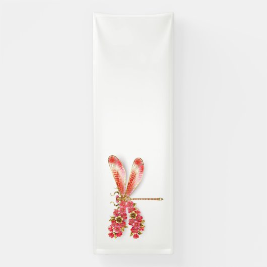 Bloemenlibel met sieraden sakura spandoek (Verticaal)