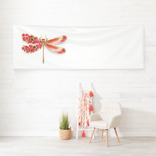 Bloemenlibel met sieraden sakura spandoek (Insitu)