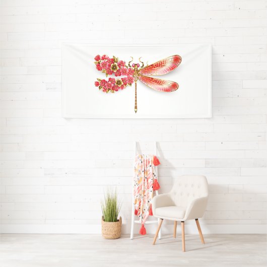 Bloemenlibel met sieraden sakura spandoek (Insitu)