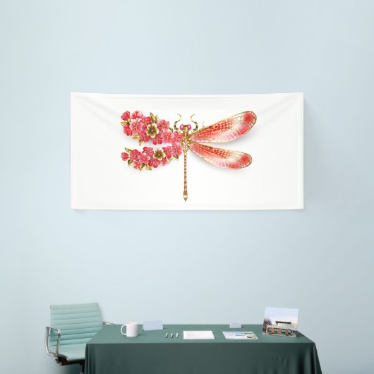 Bloemenlibel met sieraden sakura spandoek (Beurs)