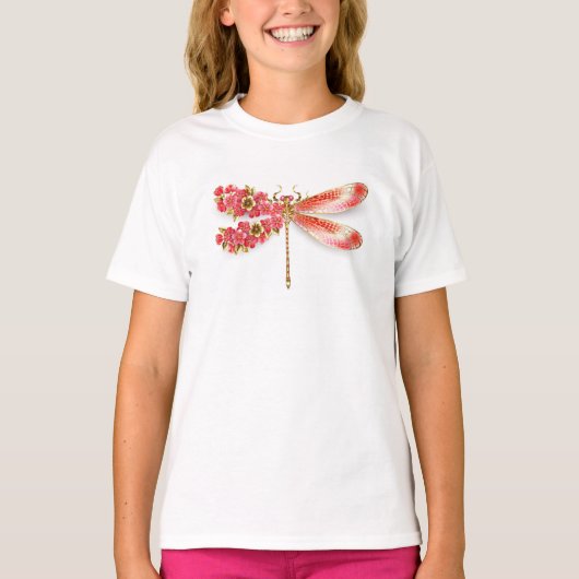 Bloemenlibel met sieraden sakura t-shirt (Voorkant)