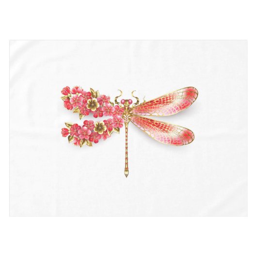 Bloemenlibel met sieraden sakura tafelkleed (Voorkant (Horizontaal))