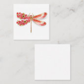 Bloemenlibel met sieraden sakura vierkante visitekaartje (Voorkant / Achterkant)