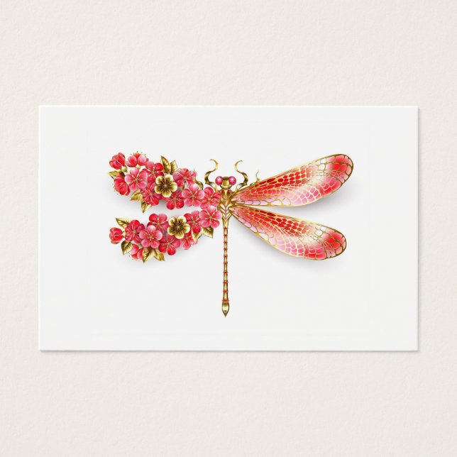 Bloemenlibel met sieraden sakura visitekaartje (Voorkant)