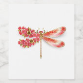 Bloemenlibel met sieraden sakura wijn etiket (Enkel label)