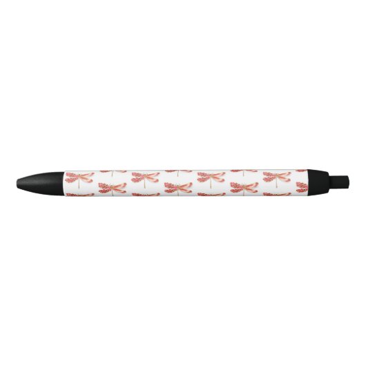 Bloemenlibel met sieraden sakura zwarte inkt pen (Voorkant)