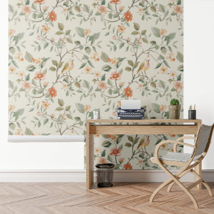 Bloemenlied Vogellicht  Patroon Behang