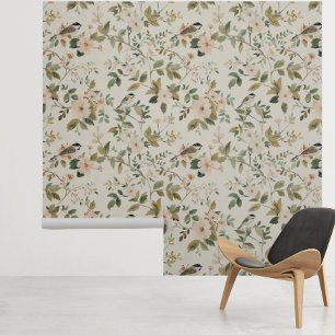 Bloemenlied Vogellicht  Patroon Behang