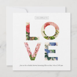 bloemenliefde bruids doucheuitnodiging kaart