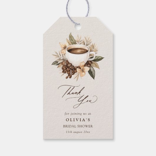 Bloemenliefde is Vrijgezellenfeest brouwen Dank u Cadeaulabel (Achterkant)