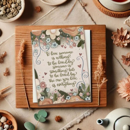 Bloemenliefde Quote Bruiloft Boho Kaart