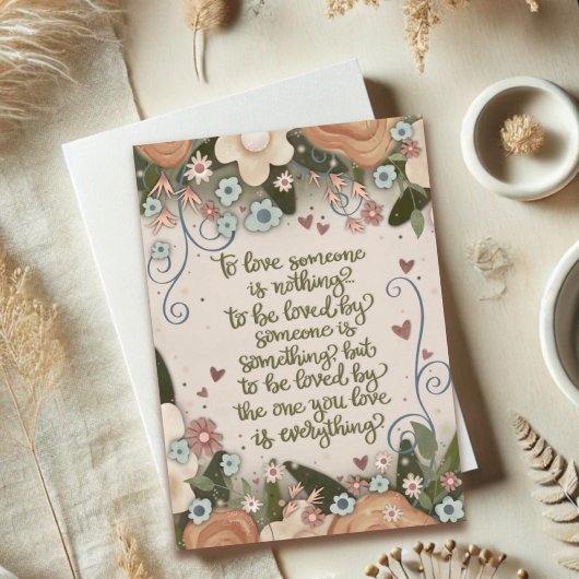 Bloemenliefde Quote Bruiloft Boho Kaart