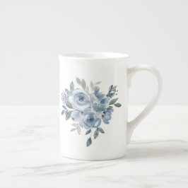 Bloemenliefhebber Blauwe Bloemen Porselein Kop