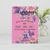 Bloemenliefhebber's verjaardag Uitnodiging (Staand voorkant)
