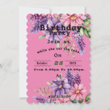 Bloemenliefhebber's verjaardag Uitnodiging