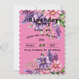 Bloemenliefhebber's verjaardag Uitnodiging