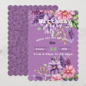 Bloemenliefhebber's verjaardag Uitnodiging (Voorkant / Achterkant)