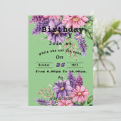 Bloemenliefhebber's verjaardag Uitnodiging (Staand voorkant)