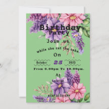 Bloemenliefhebber's verjaardag Uitnodiging