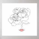 Bloemenlijn Art: Minimal Woman. Poster (Voorkant)