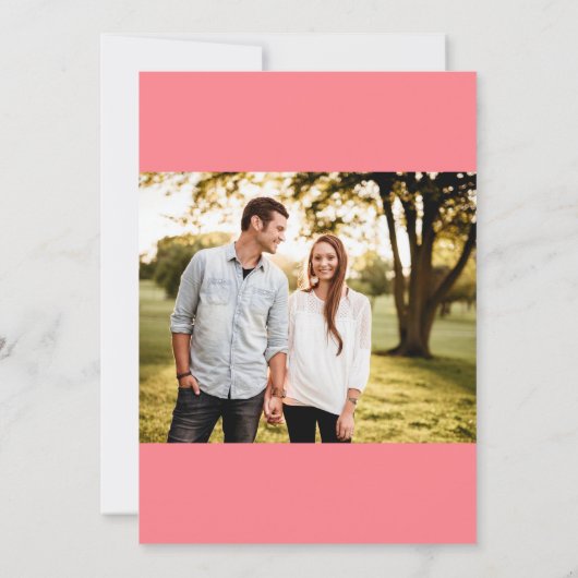 Bloemenlijn Art Roze Bruiloft Kaart (Achterkant)