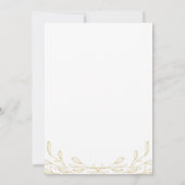 Bloemenlijn Gouden Kruis minimalistische doop Kaart (Achterkant)