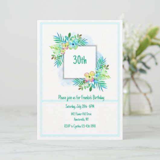 Bloemenlijst Uitnodiging (Staand voorkant)