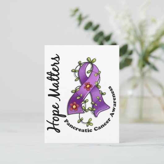 Bloemenlint 4 Hoop doet ertoe aan alvleesklier kan Briefkaart (Staand voorkant)