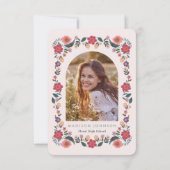 Bloemenlint afstudeercadeau foto kaart (Achterkant)
