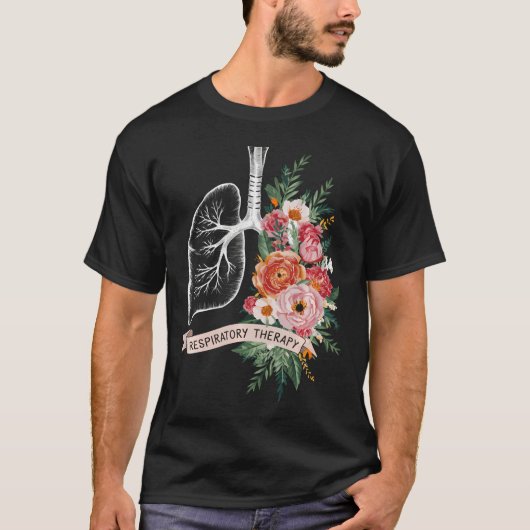 Bloemenlongen Ademhalingstherapeut RT Pulmonologie T-shirt (Voorkant)