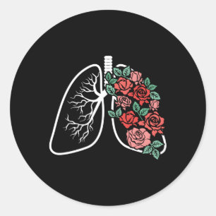 Bloemenlongen Anatomische bloemen Pulmonologie Stu Ronde Sticker
