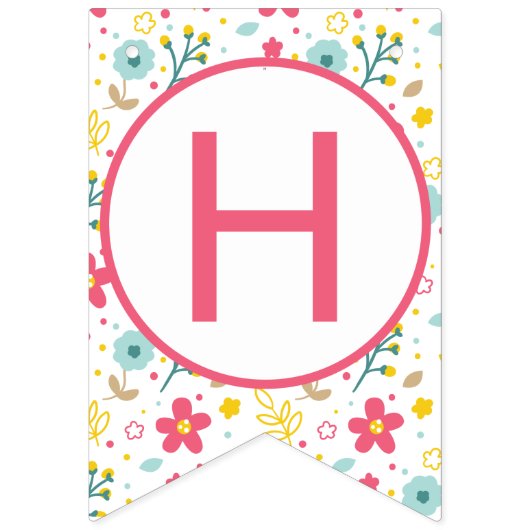 Bloemenluiaard Gelukkige Verjaardagsfeestbanner Vlaggetjes (Tweede vlag)